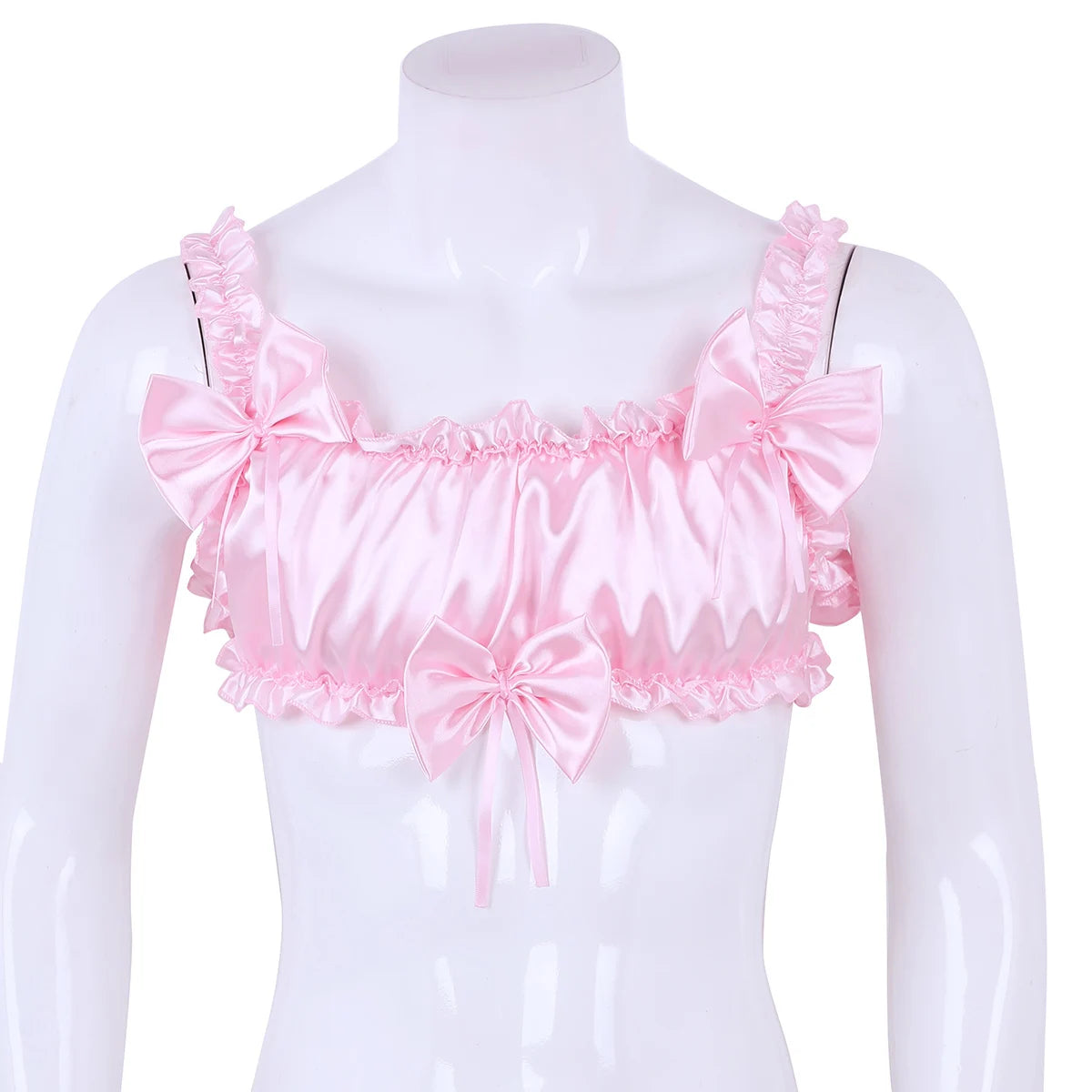 "Sissy Alexa" Satin Ruffled Elastic Straps Bra