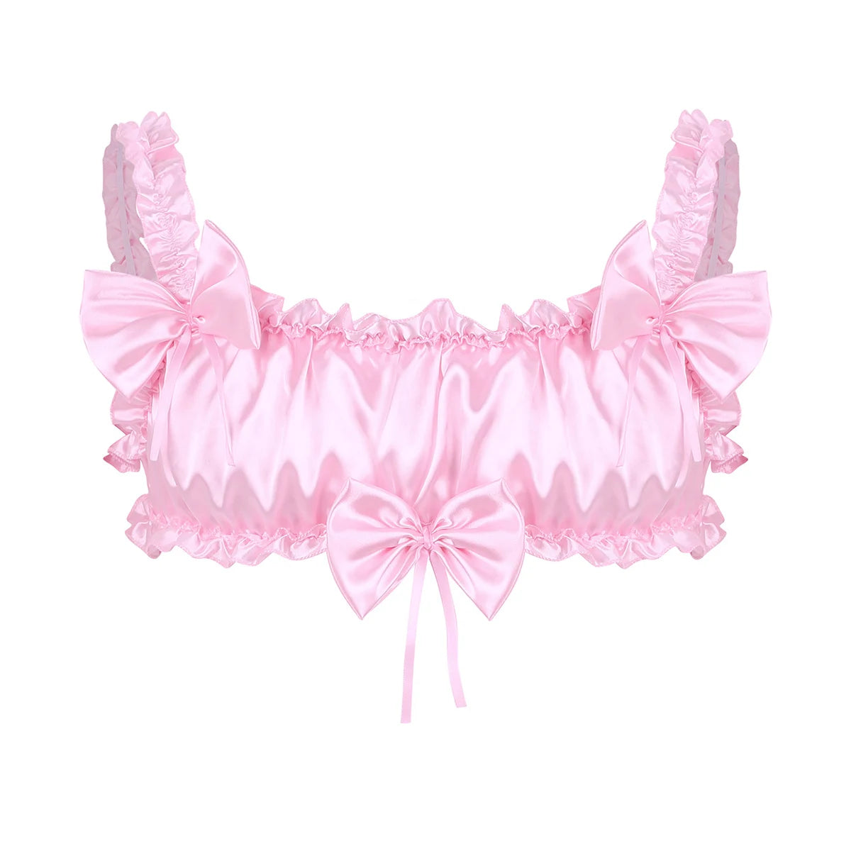 "Sissy Alexa" Satin Ruffled Elastic Straps Bra