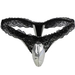 Load image into Gallery viewer, &quot;Sissy Hazel&quot; Patent Leather / Lace T-back  Briefs
