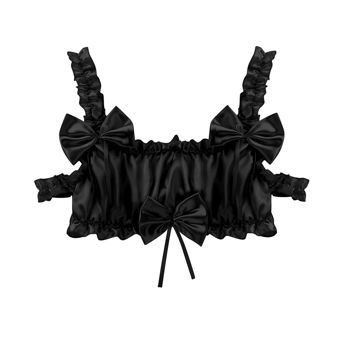 "Sissy Alexa" Satin Ruffled Elastic Straps Bra