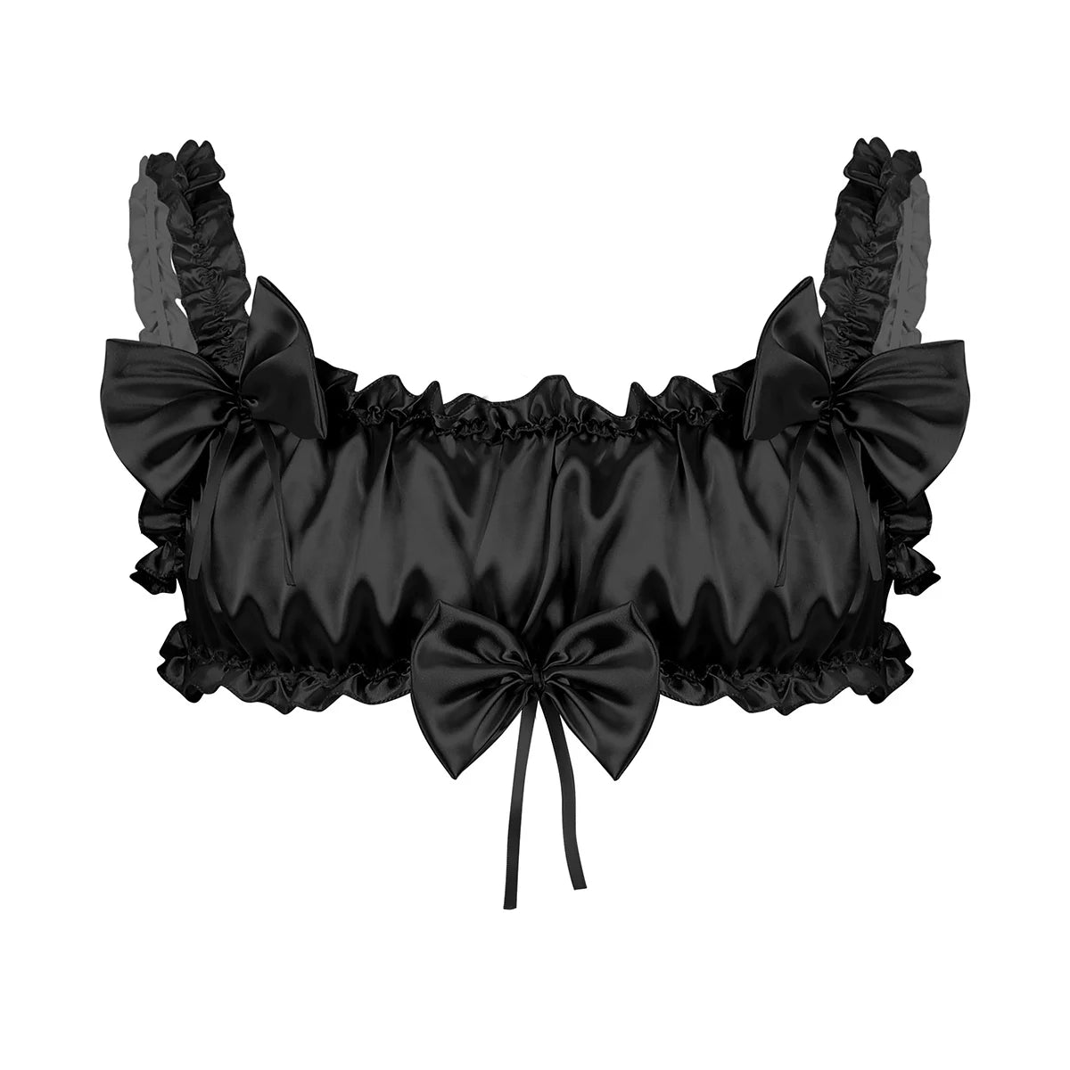 "Sissy Alexa" Satin Ruffled Elastic Straps Bra