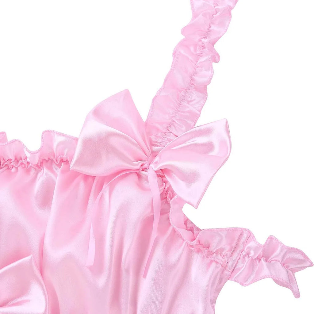 "Sissy Alexa" Satin Ruffled Elastic Straps Bra