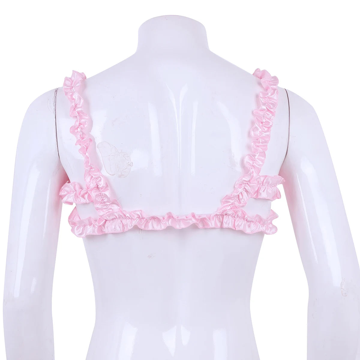 "Sissy Alexa" Satin Ruffled Elastic Straps Bra