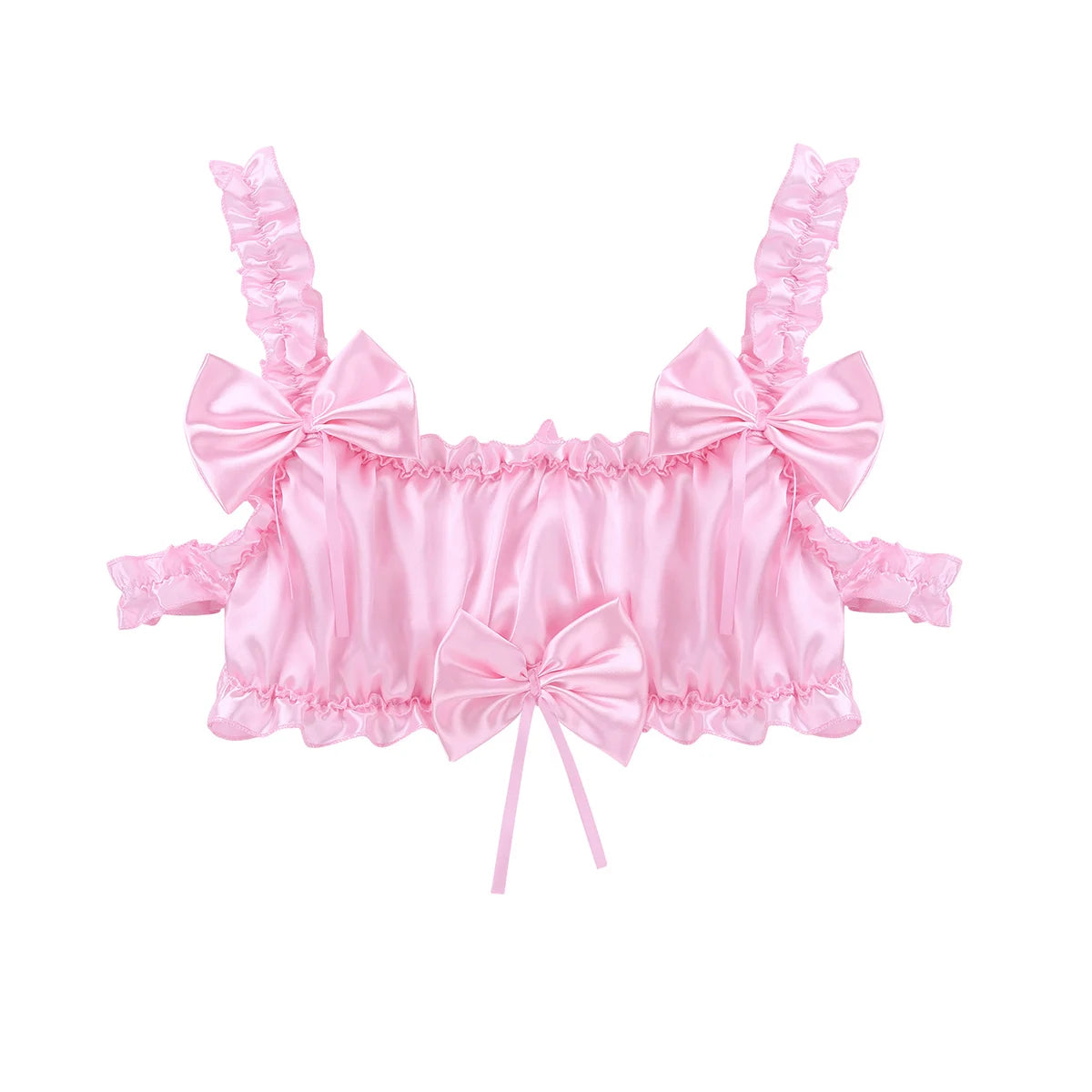 "Sissy Alexa" Satin Ruffled Elastic Straps Bra