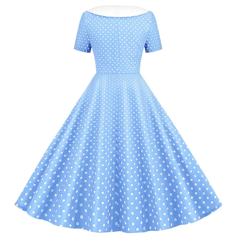 Vintage 50s A-Line Midi Dress — Peter Pan Collar, Fit & Flare Sundress