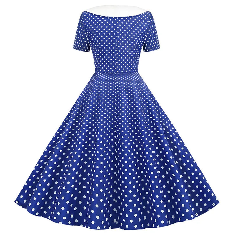 Vintage 50s A-Line Midi Dress — Peter Pan Collar, Fit & Flare Sundress