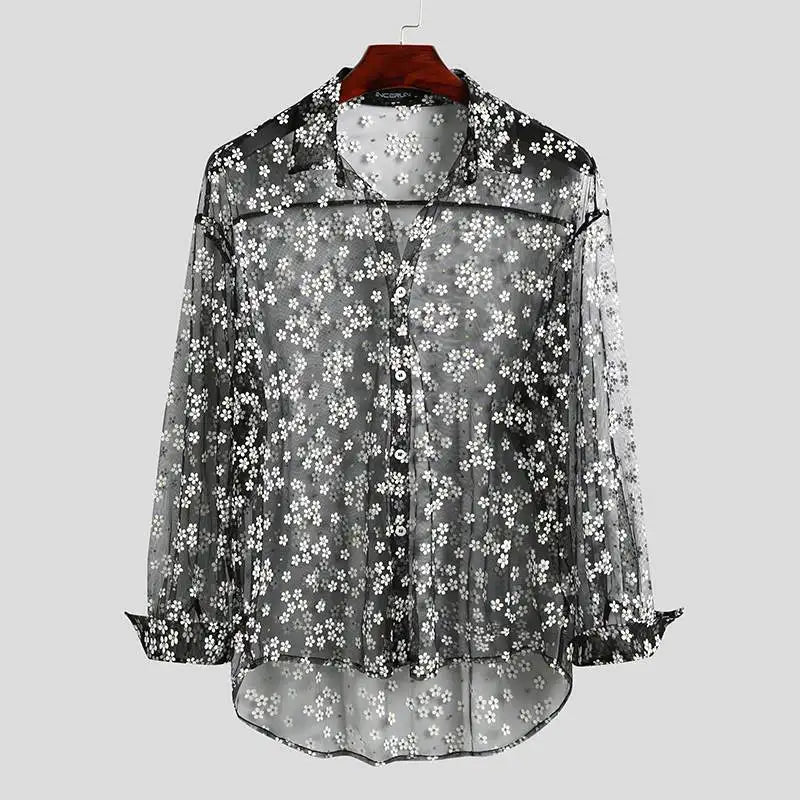 Feminine Mesh Long Sleeve Shirt.