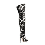 Load image into Gallery viewer, Cow Print Over The Knee Stiletto Boots
