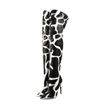 Load image into Gallery viewer, Cow Print Over The Knee Stiletto Boots
