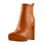 Load image into Gallery viewer, Pointed Toe Chunky Heel Ankle Boots
