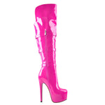 Load image into Gallery viewer, Leather Platform High Over The Knee High Heel Boot
