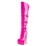 Load image into Gallery viewer, Leather Platform High Over The Knee High Heel Boot
