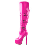 Load image into Gallery viewer, Leather Platform High Over The Knee High Heel Boot
