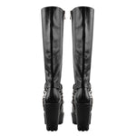 Load image into Gallery viewer, Black Platform Knee High Chunky Heel Boots
