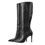 Load image into Gallery viewer, Pointed Toe Stiletto Zip Knee High Boots
