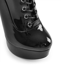 Platform High Heel Lace up Ankle Boots