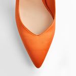 Load image into Gallery viewer, Orange Satin Strap High Heels Stiletto Pumps
