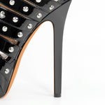 Load image into Gallery viewer, Platform Rivet Straps Stiletto Sandals
