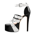 Load image into Gallery viewer, Platform Stiletto High Heels Buckle Sandals
