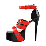 Load image into Gallery viewer, Platform Stiletto High Heels Buckle Sandals
