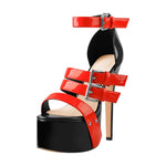 Load image into Gallery viewer, Platform Stiletto High Heels Buckle Sandals
