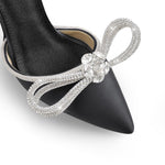 Load image into Gallery viewer, Rhinestone Bow Pointed Toe High Heel Pumps
