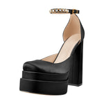 Load image into Gallery viewer, Silk-like Platform Chunky High Heels Pumps
