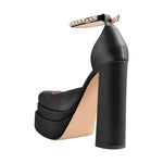 Load image into Gallery viewer, Silk-like Platform Chunky High Heels Pumps
