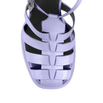 Load image into Gallery viewer, White Platform Chunky High Heel Hollow Out Strappy Sandals
