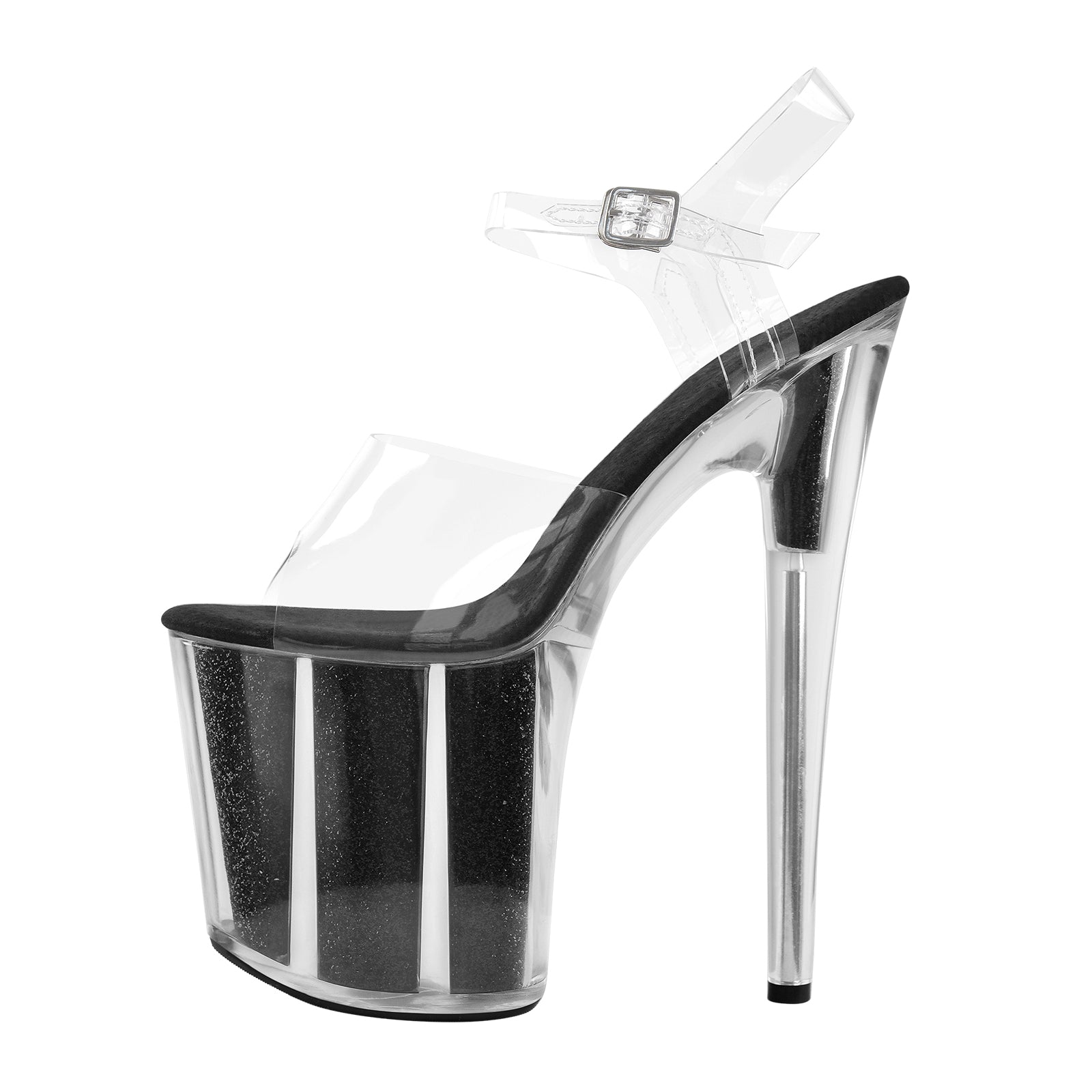 Clear Platform High Heel Ankle Strap Sandals