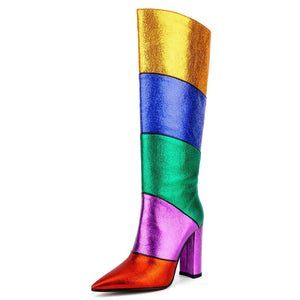 Colorful  Knee High Boots