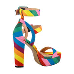 Load image into Gallery viewer, Rainbow Buckle Strap Chunky Heel Sandals
