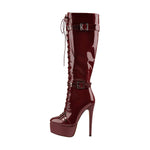 Load image into Gallery viewer, Platform Lace-Up High Heel Stiletto Over The Knee Boots
