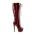 Load image into Gallery viewer, Platform Lace-Up High Heel Stiletto Over The Knee Boots
