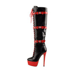 Load image into Gallery viewer, Platform Lace-Up High Heel Stiletto Over The Knee Boots
