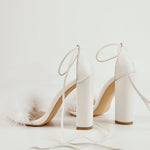 Load image into Gallery viewer, Fluffy Feather Chunky High Heel Sandals
