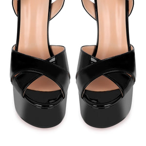 "Sissy Evangeline" Platform Chunky Heel Ankle Strap Sandals