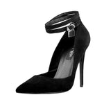 Load image into Gallery viewer, Pointed Toe Double Ankle Strap Lock High Heel Pumps
