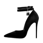 Load image into Gallery viewer, Pointed Toe Double Ankle Strap Lock High Heel Pumps
