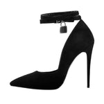 Load image into Gallery viewer, Pointed Toe Double Ankle Strap Lock High Heel Pumps
