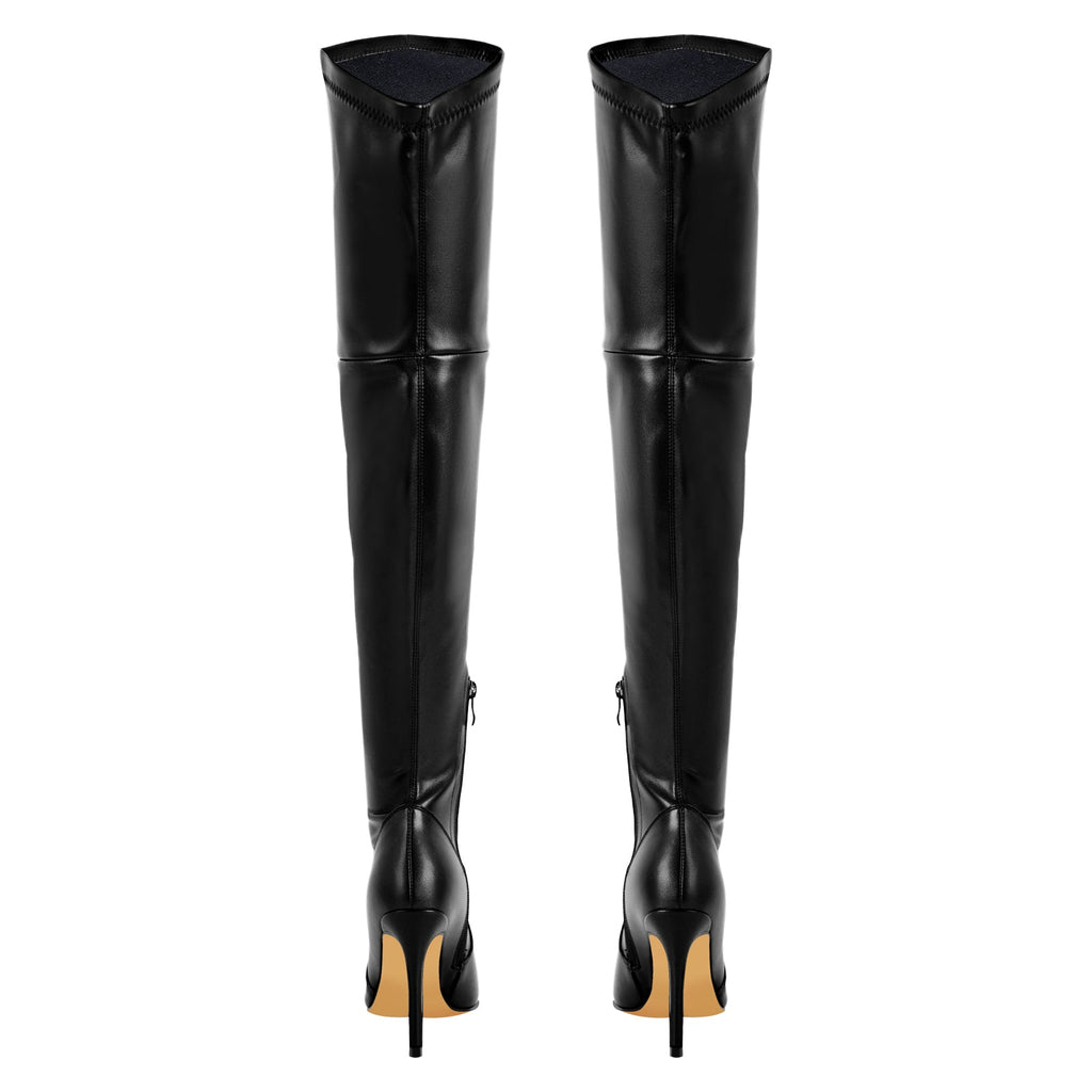 Pointed Toe Over The Knee Stiletto Stretch Boots
