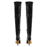 Load image into Gallery viewer, Pointed Toe Over The Knee Stiletto Stretch Boots
