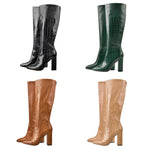 Load image into Gallery viewer, Pointed Toe Stone Pattern Chunky Boots
