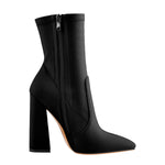 Load image into Gallery viewer, Pointed Toe Minimalistic Stretch Block High Heels Ankle Booties
