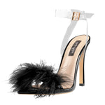 Load image into Gallery viewer, &quot;Sissy Camryn&quot; Feather Stilettos Sandals
