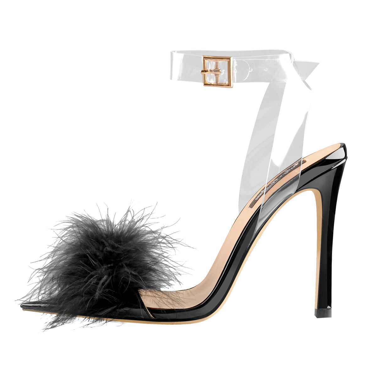 "Sissy Camryn" Feather Stilettos Sandals