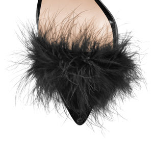 "Sissy Camryn" Feather Stilettos Sandals