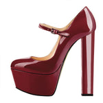 Load image into Gallery viewer, Mary Jane Round Toe Ankle Strap Platform Pumps
