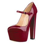 Load image into Gallery viewer, Mary Jane Round Toe Ankle Strap Platform Pumps
