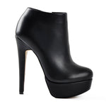 Load image into Gallery viewer, Black Platform Zipper Stiletto Ankle Boots
